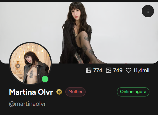 Perfil de criadora verificada no Fatal Fans